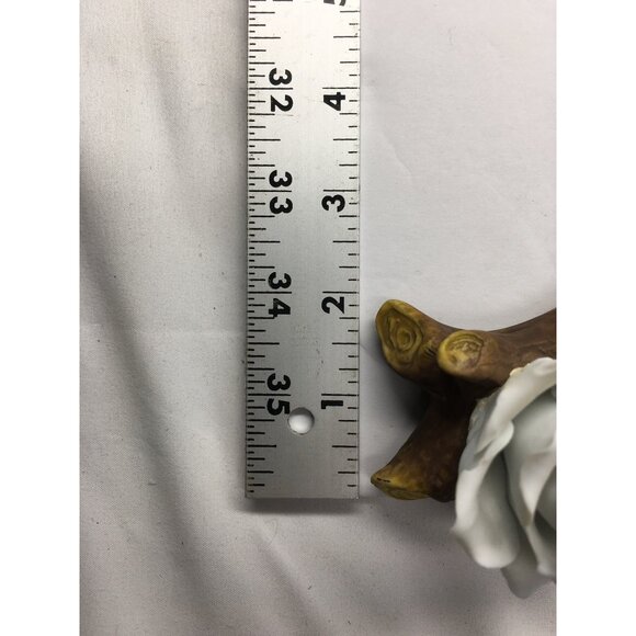 Vintage Porcelain White Rose on Branch Figurine Collectible Home Decor - Picture 12 of 12